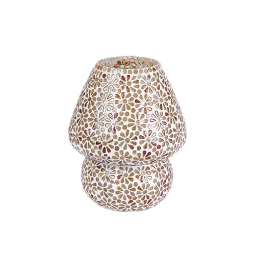 Lampada da tavolo in vetro mosaicata Yellow Daisy h. 23 cm.