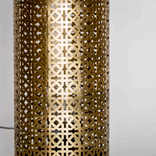 Lampada da tavolo artigianale intarsiata oro